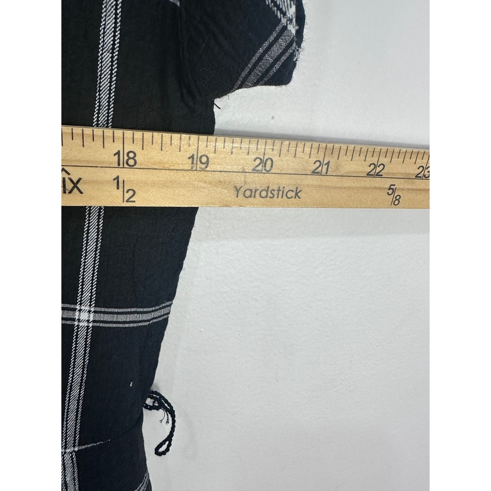 Calvin Klein Black White Windowpane Plaid Button Front Midi Shirt Dress Size 12 - Picture 4 of 7
